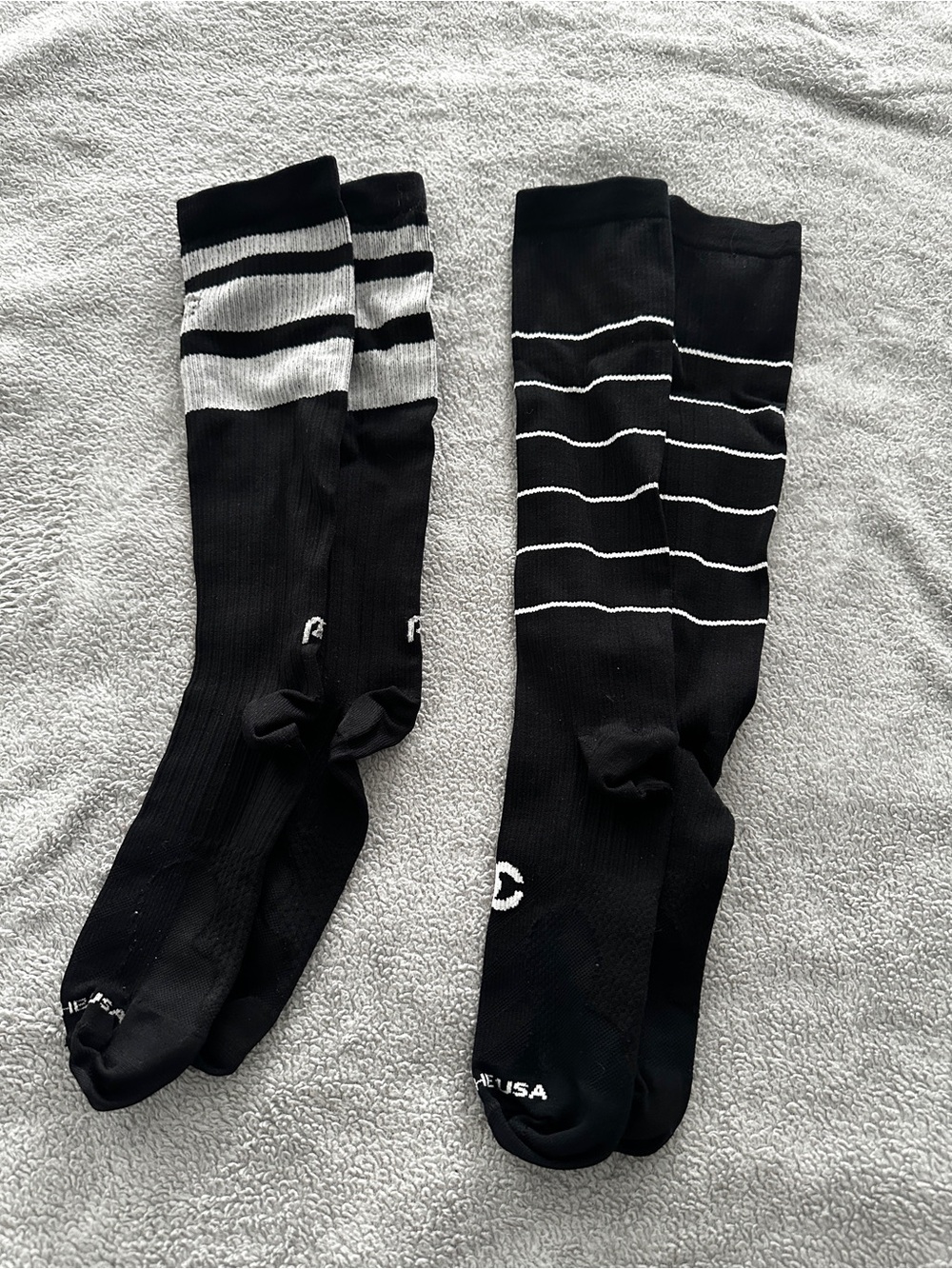 Unisex Compression Socks with White Stripes